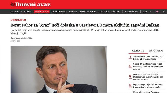 Pogovor predsednika republike za Dnevni avaz